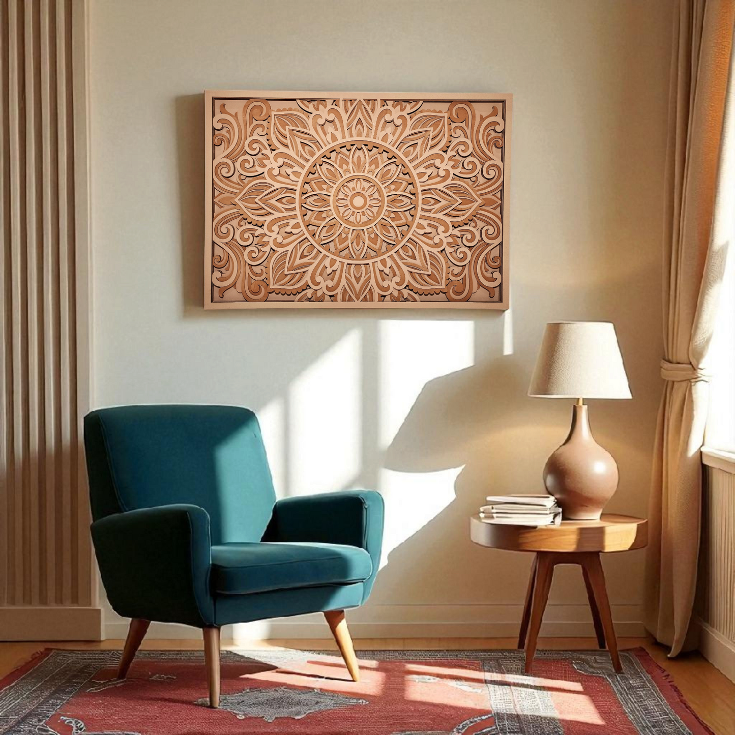 Rustic Multi-Layer Mandala Wall Art| 3D Laser Cut Decorative Piece