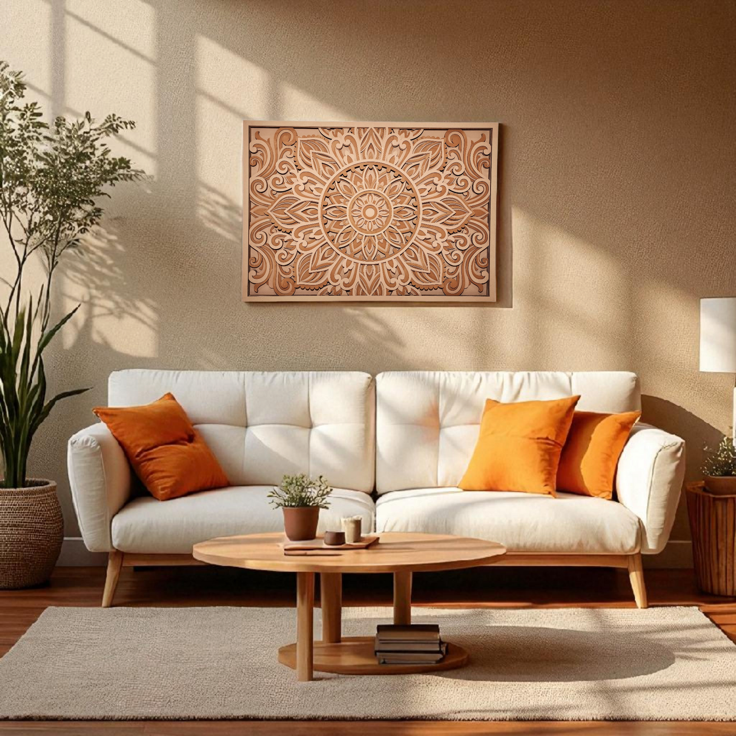 Rustic Multi-Layer Mandala Wall Art| 3D Laser Cut Decorative Piece