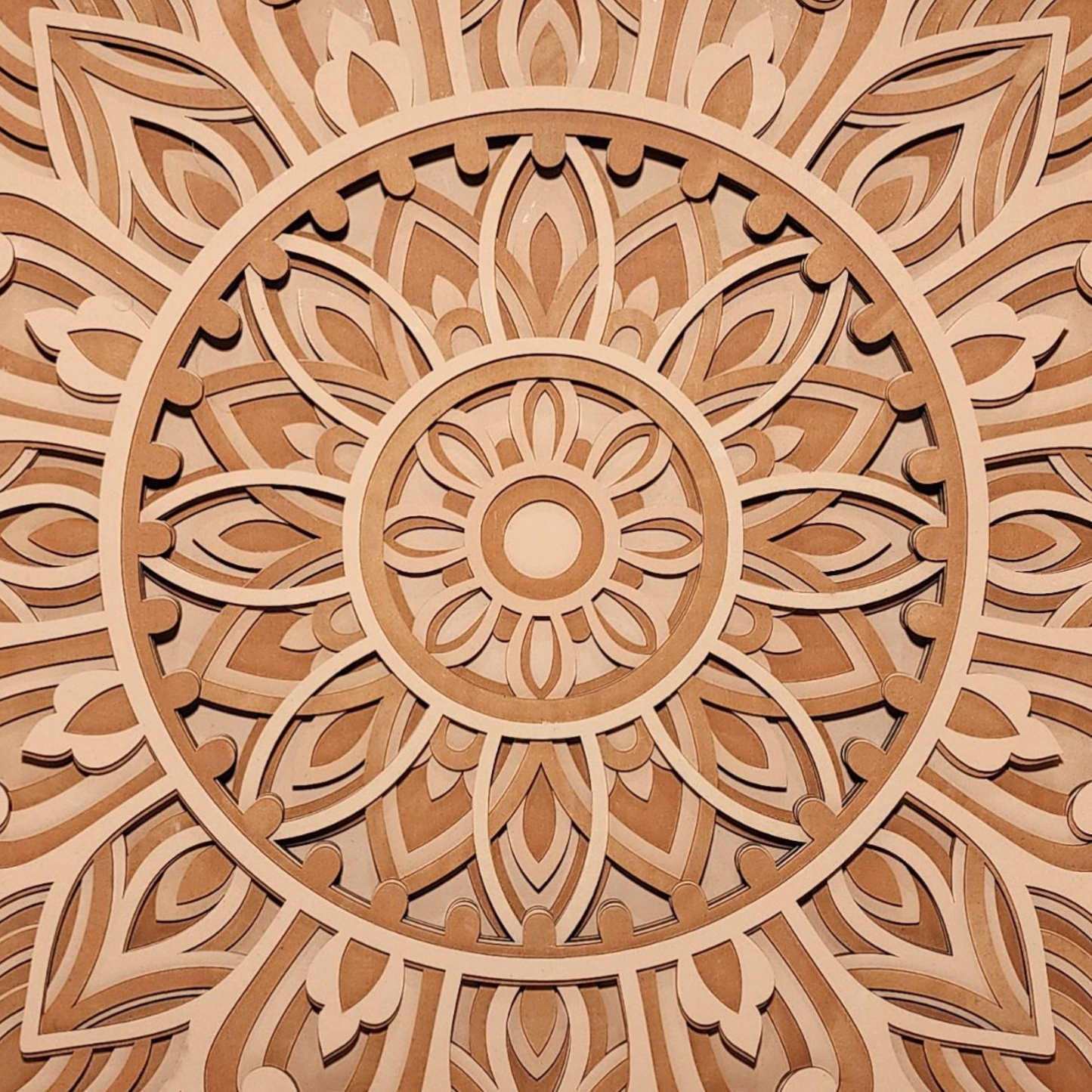 Rustic Multi-Layer Mandala Wall Art| 3D Laser Cut Decorative Piece