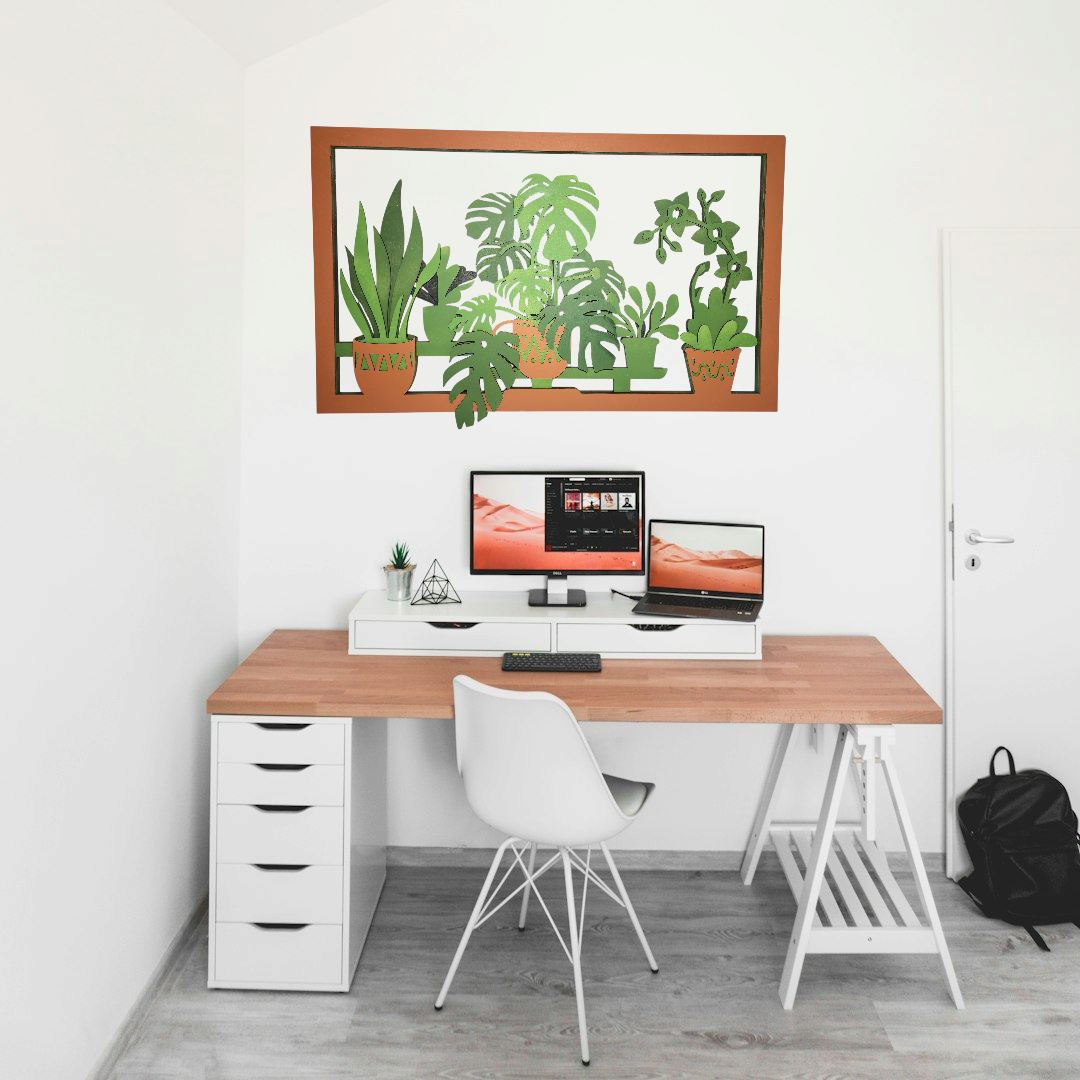 Indoor Plant Shelf – Multilayer Laser Cut Wall Art