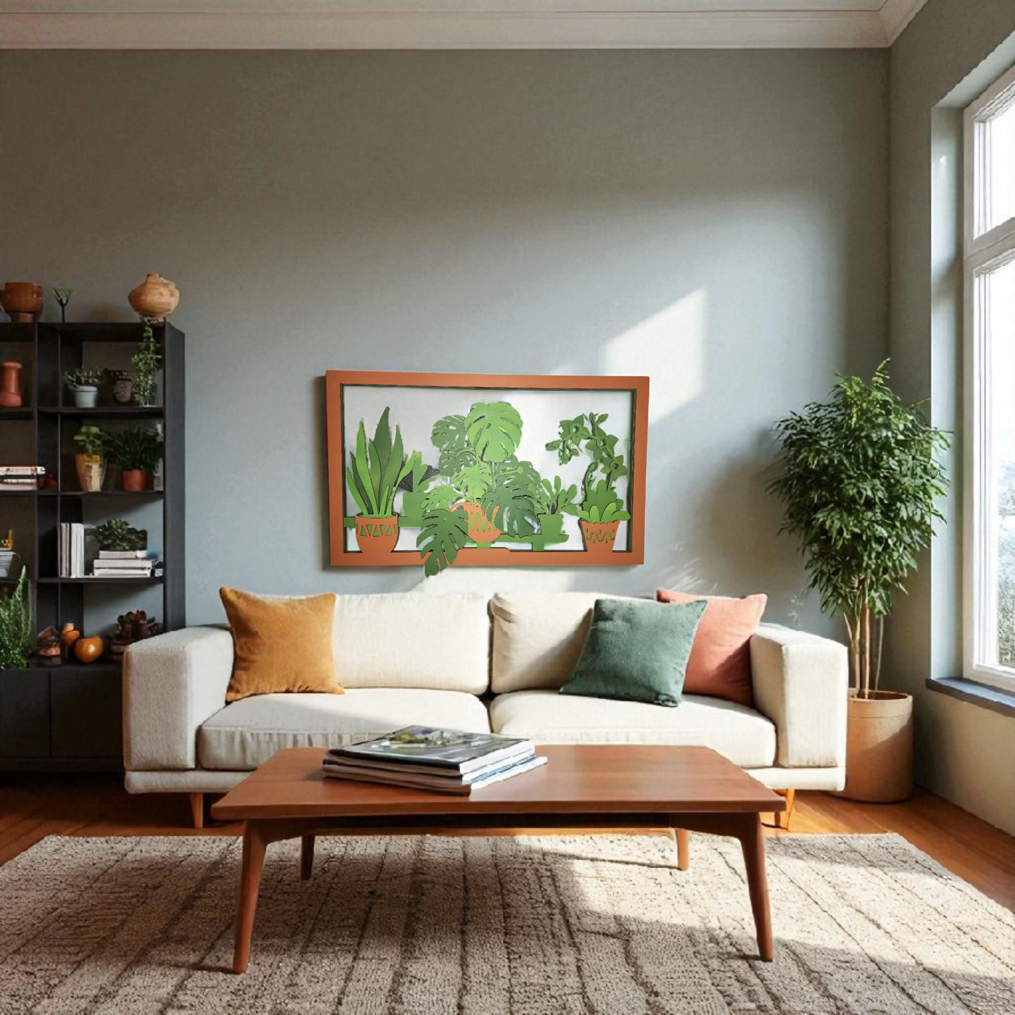 Indoor Plant Shelf – Multilayer Laser Cut Wall Art