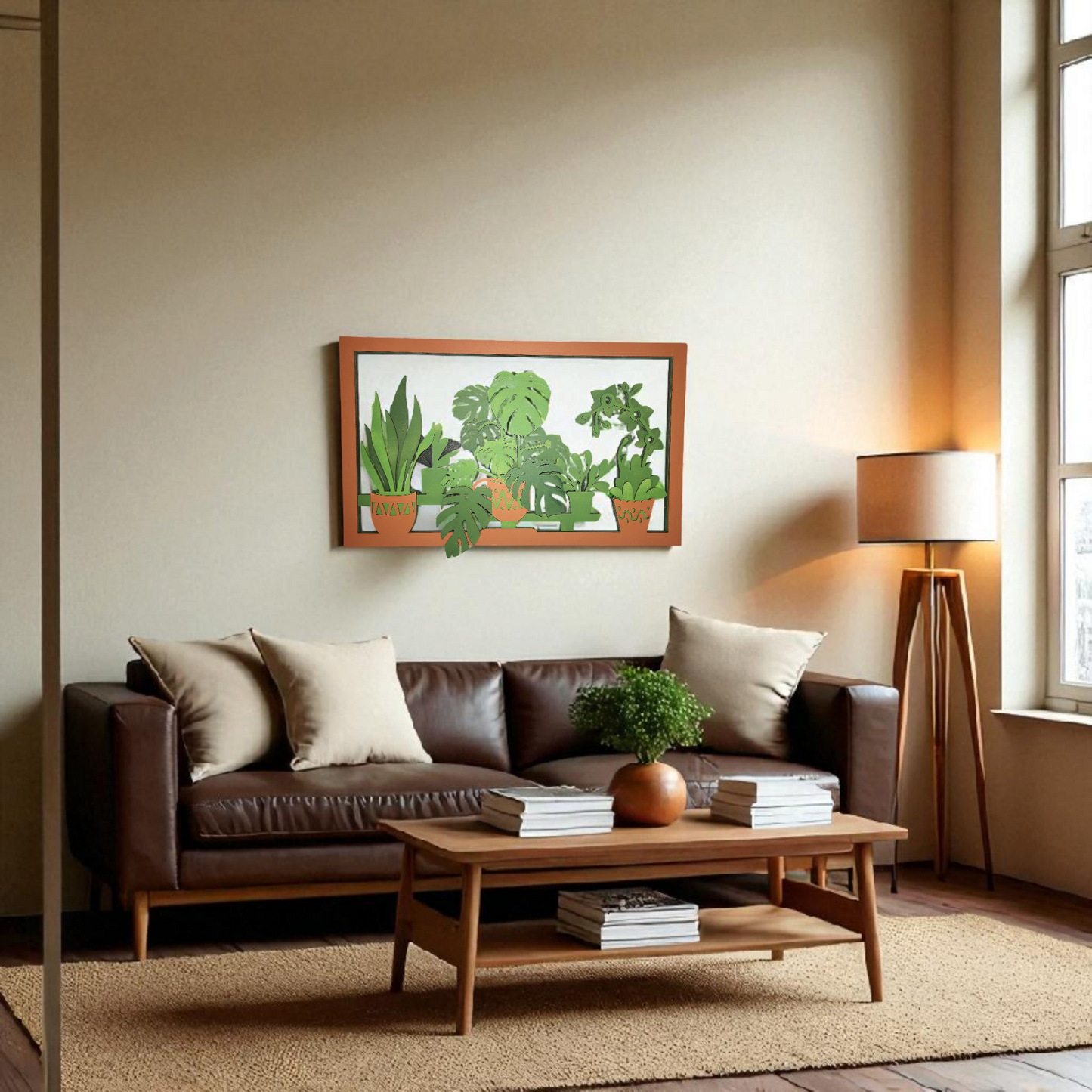 Indoor Plant Shelf – Multilayer Laser Cut Wall Art