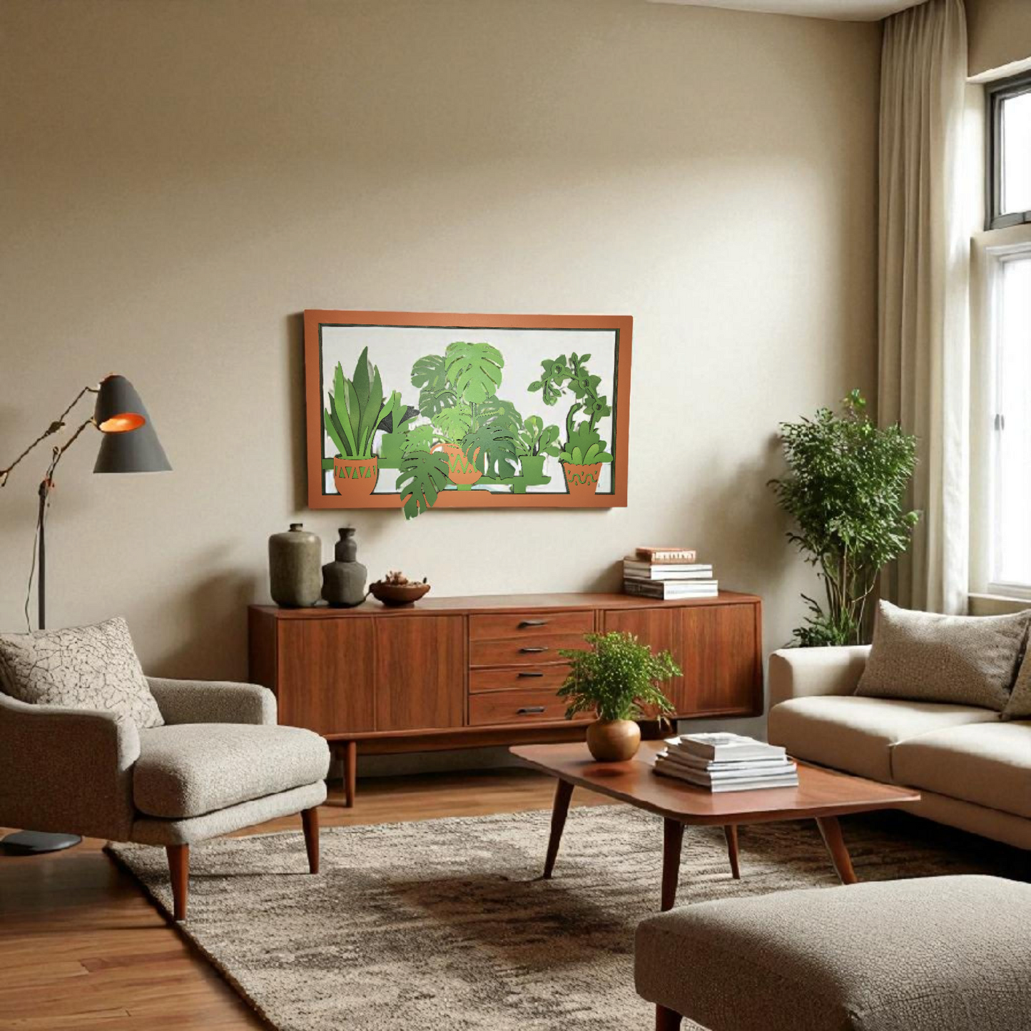 Indoor Plant Shelf – Multilayer Laser Cut Wall Art
