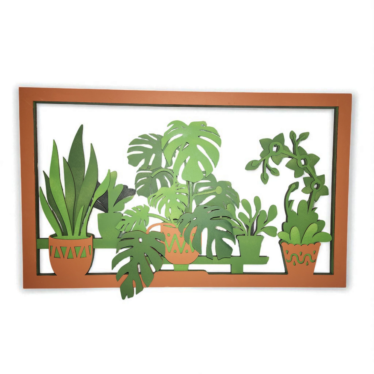 Indoor Plant Shelf – Multilayer Laser Cut Wall Art