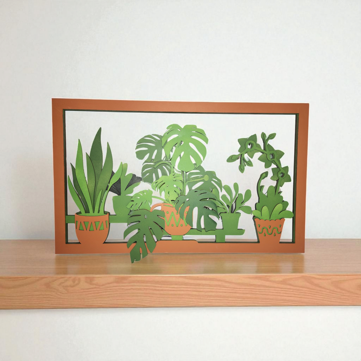 Indoor Plant Shelf – Multilayer Laser Cut Wall Art