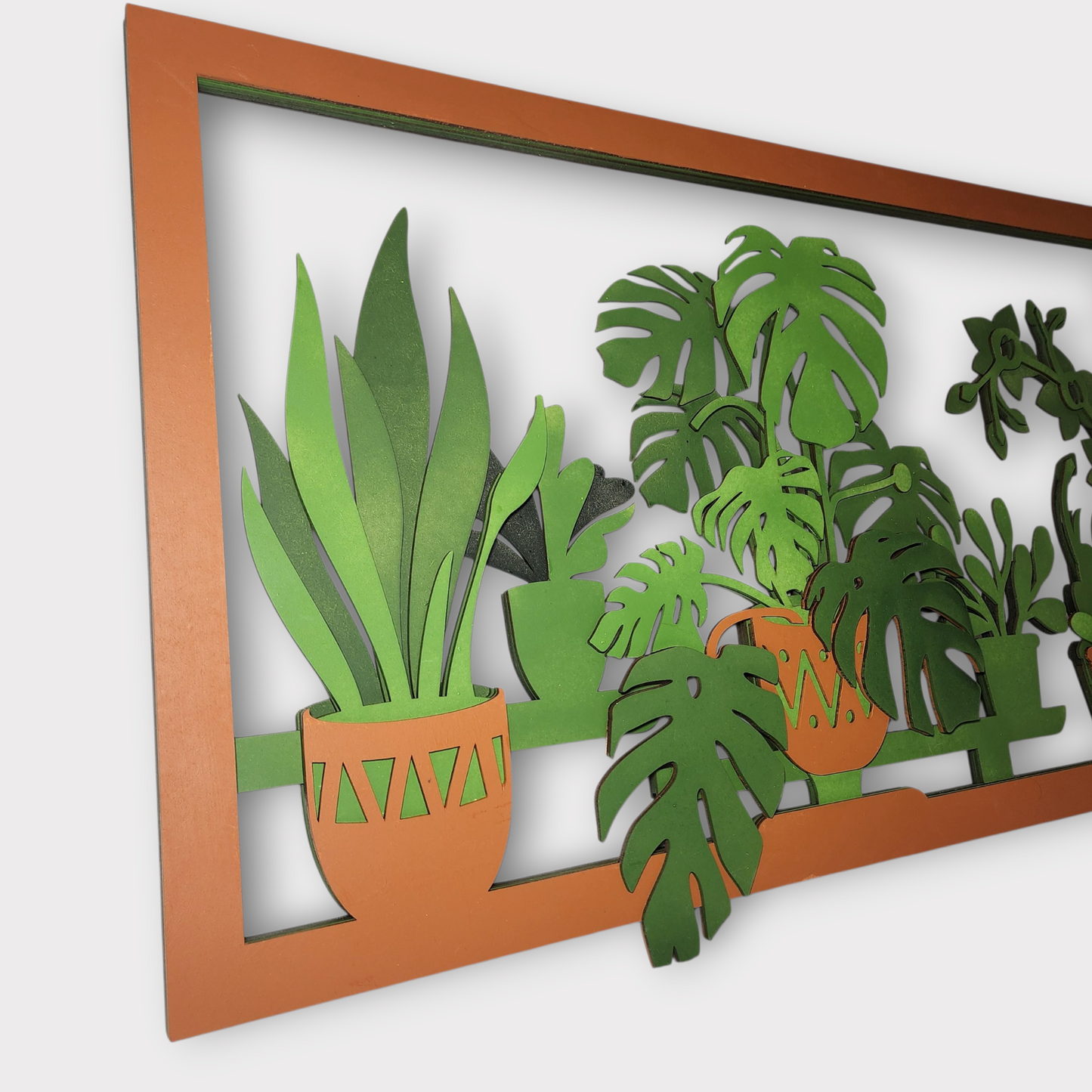 Indoor Plant Shelf – Multilayer Laser Cut Wall Art