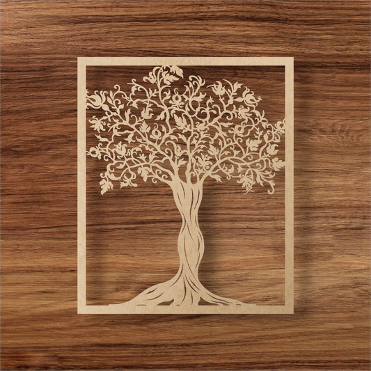 Elegant Laser Cut Oak Tree Wall Art – Nature-Inspired Wooden Panel