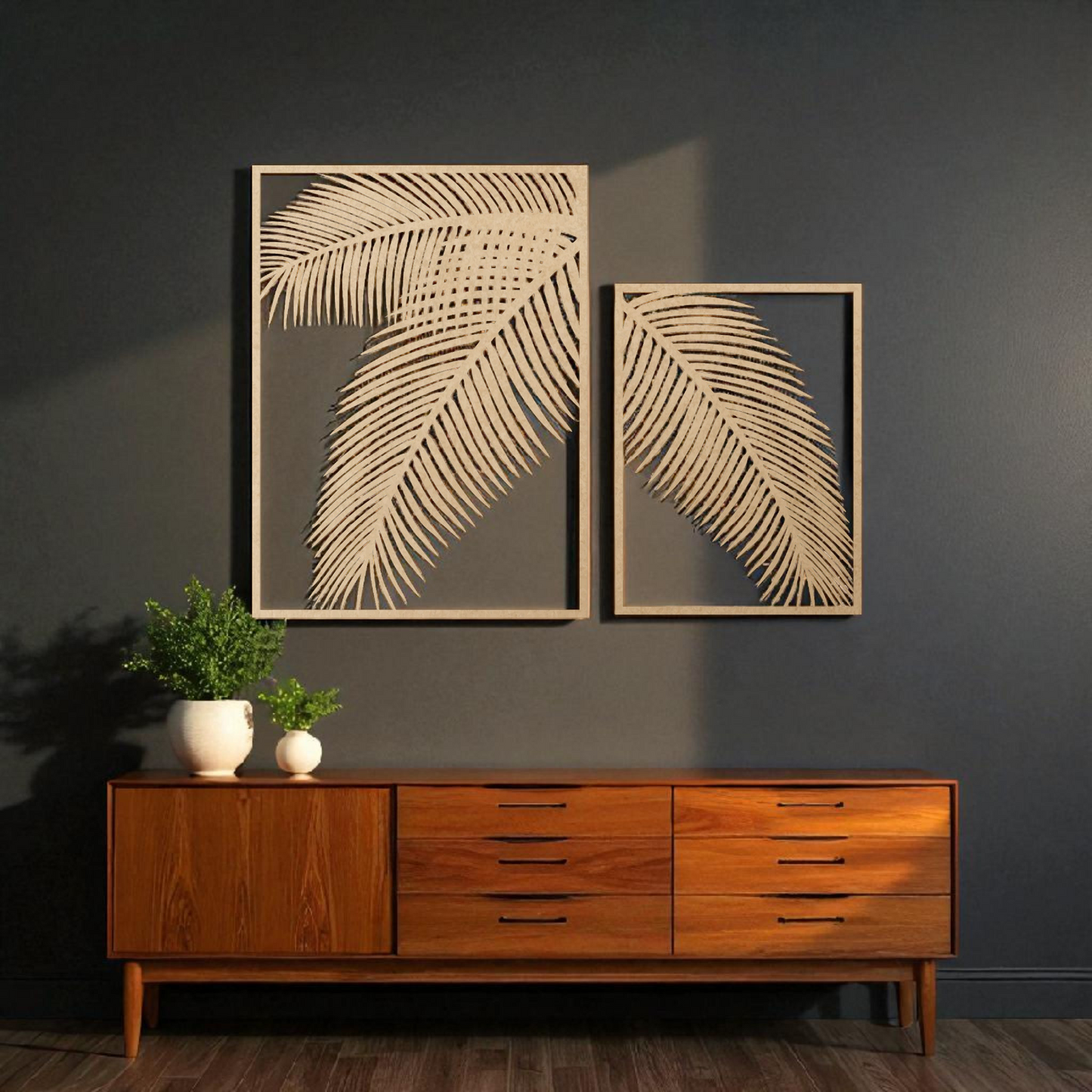 Tropical palm tree leave - 2 panels art