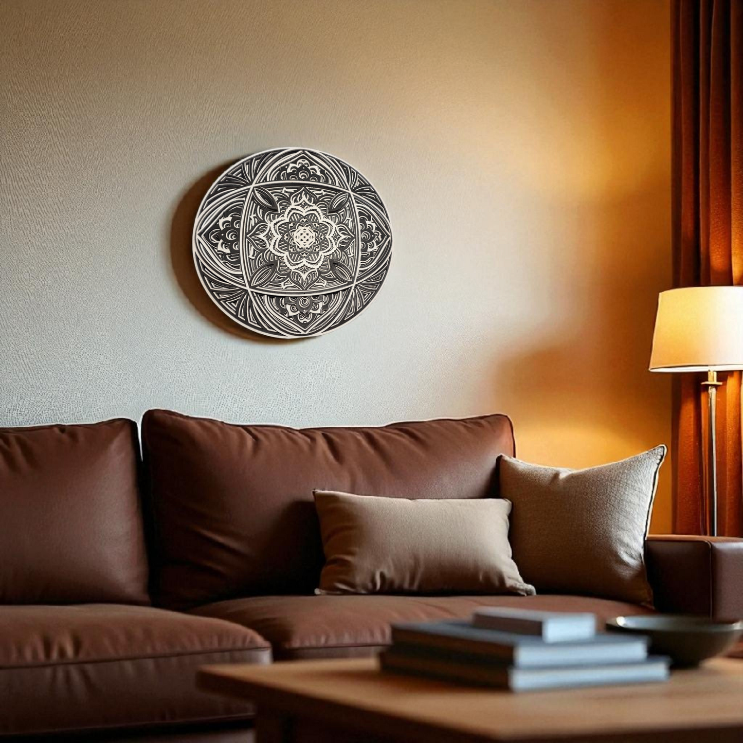 Multi-Layer Round Mandala Wall Art | Black & White Laser Cut Decor