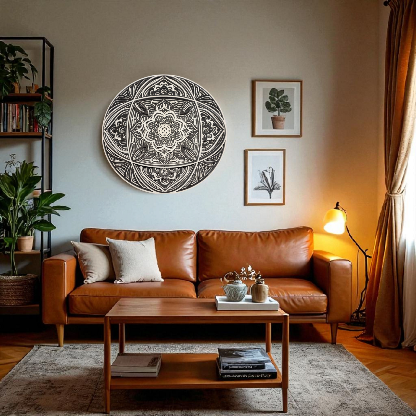 Multi-Layer Round Mandala Wall Art | Black & White Laser Cut Decor