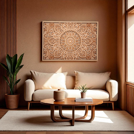 Rustic Multi-Layer Mandala Wall Art| 3D Laser Cut Decorative Piece