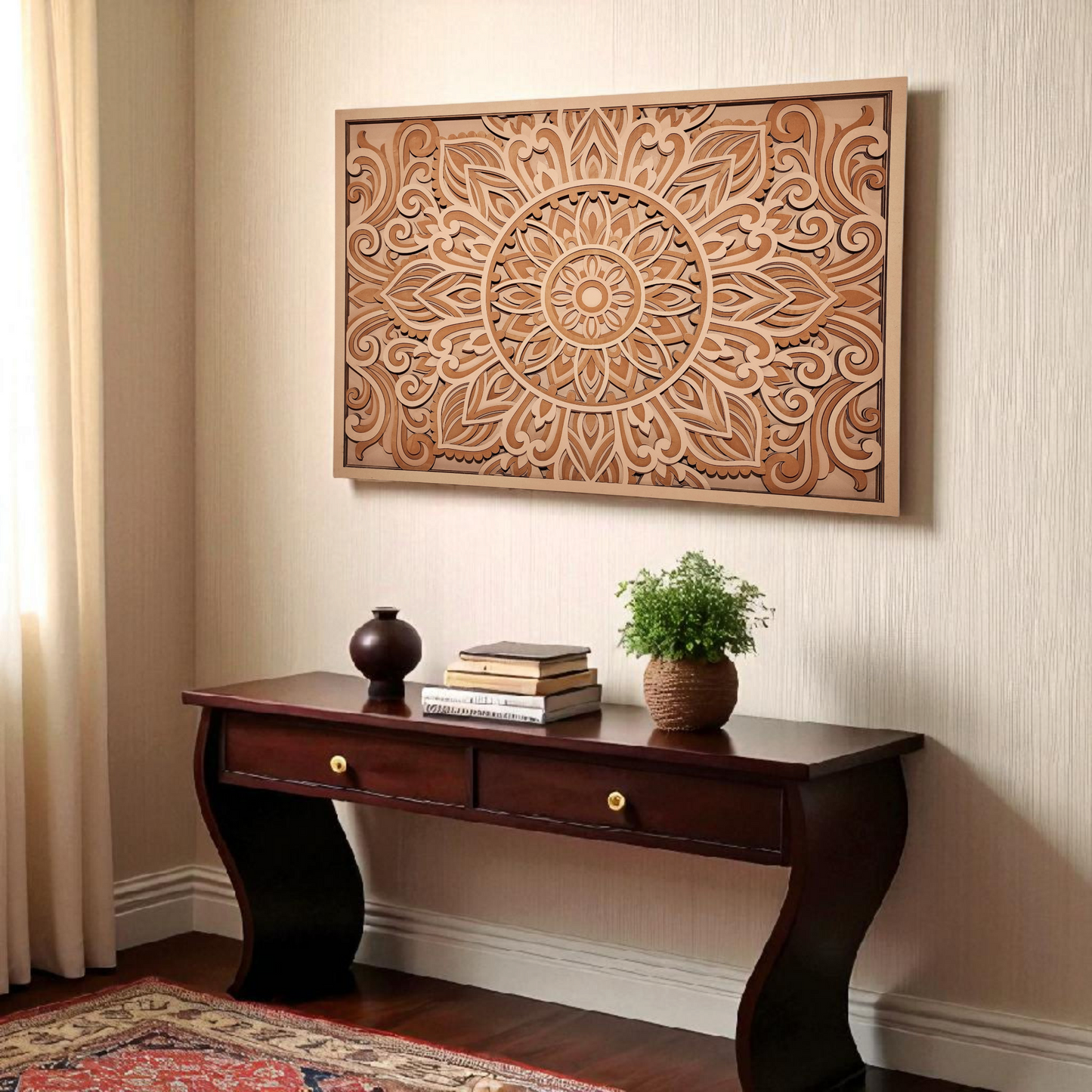 Rustic Multi-Layer Mandala Wall Art| 3D Laser Cut Decorative Piece
